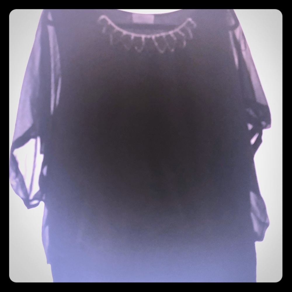Blouse with Sheer Sleeves